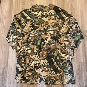 Mossy Oak Vintage Forest Floor Duck Camo Long Sleeve Pocket T Shirt Mens XXL USA